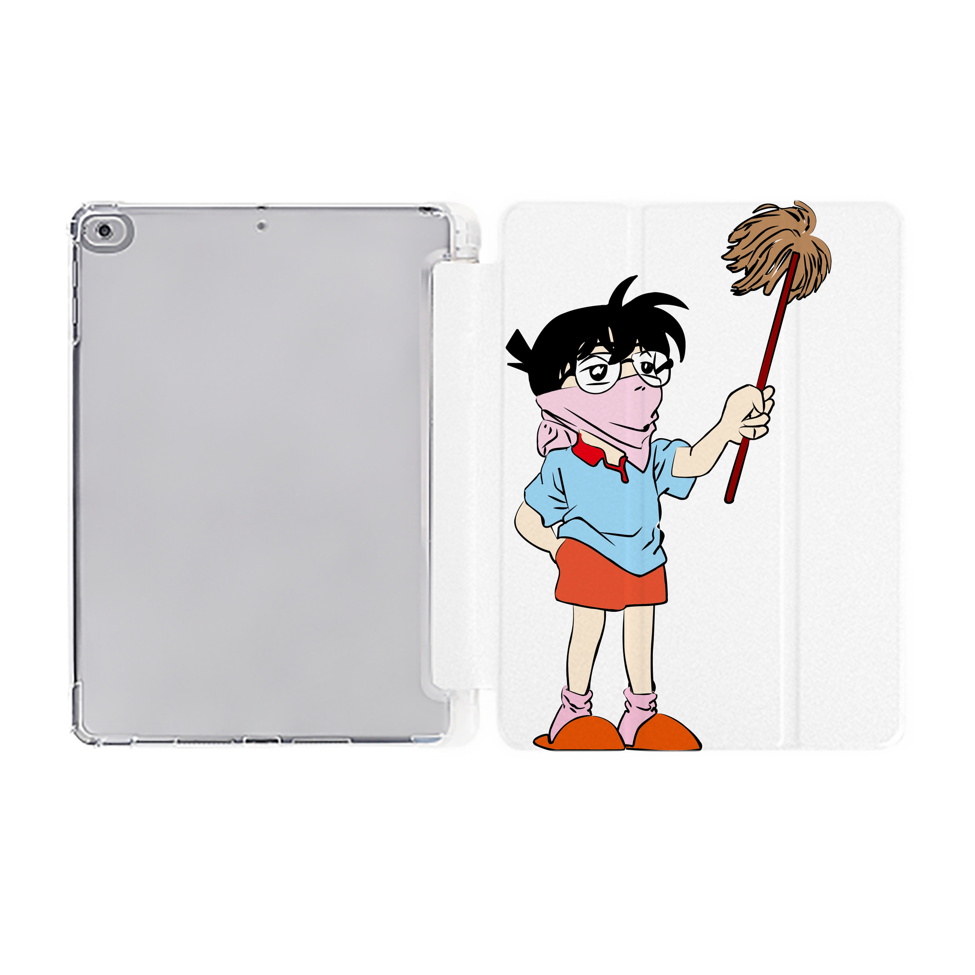 （画像用） 名探偵コナン 江戸川 コナン Detective Conan Conan Edogawa IPad ケース ペン収納付き 三つ折りスタンド PUレザー×シリコン 対応機種9.5/10.5/10.9インチ